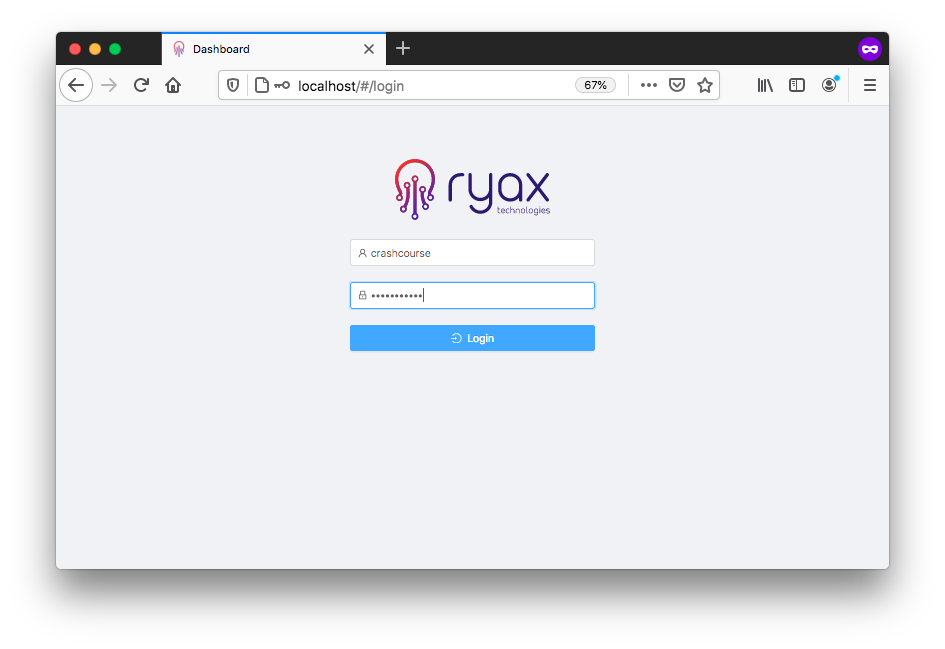 Login on Ryax UI