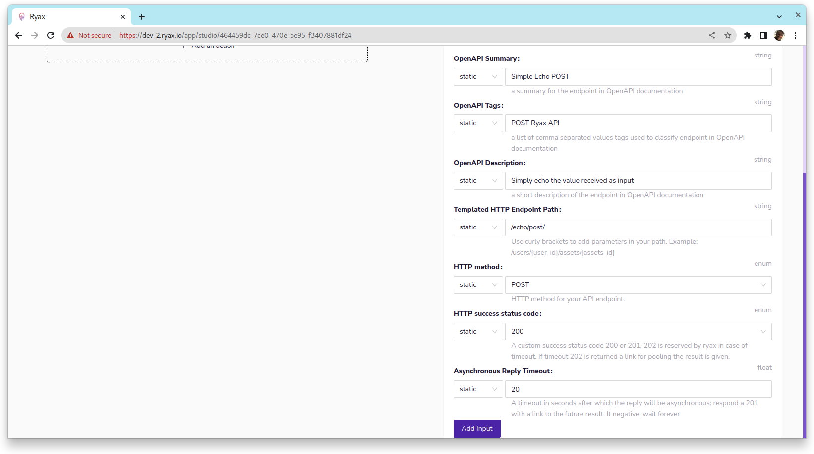 Configure HTTP API JSON trigger